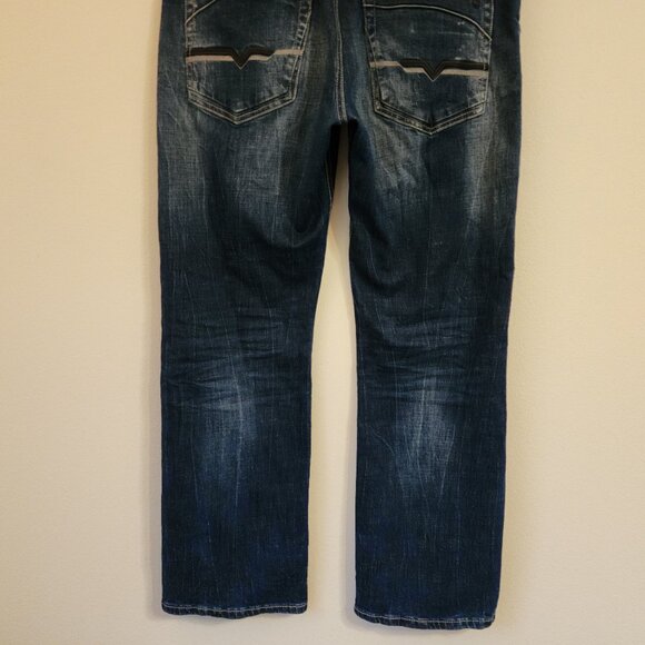 Buffalo David Lucas-x st Buckle Relaxed Straight Stretch Jeans Men 34x30 - Picture 9 of 11